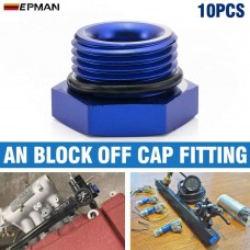 EPMAN 10PCS AN6 AN8 AN10 AN12 Block Off Cap Male Adapter Fitting Plug Aluminium Alloy